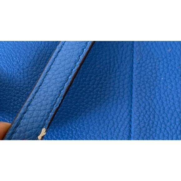 Ralph Lauren Women's Blue Pebbled Leather Tote Bag - Large - Picture 5 of 9